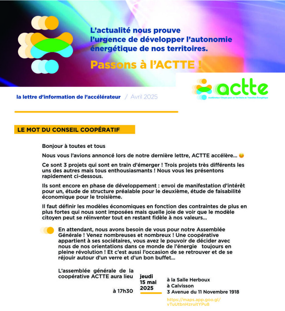 Lettre dinformation avril 2025